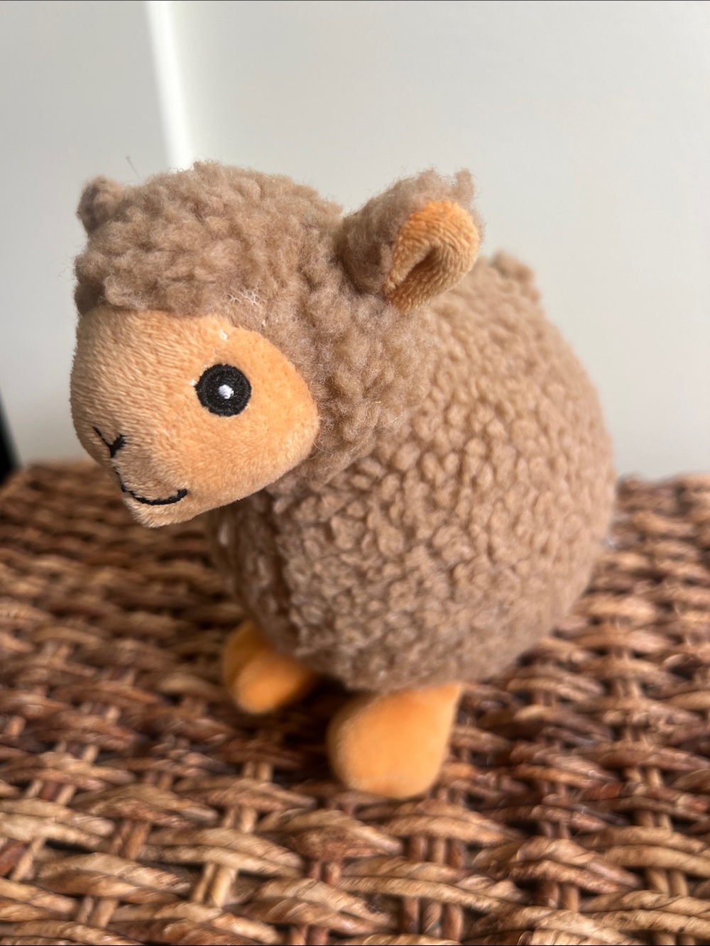 Plush Brown Squeaky Sheep Toy for Small Pets and Play